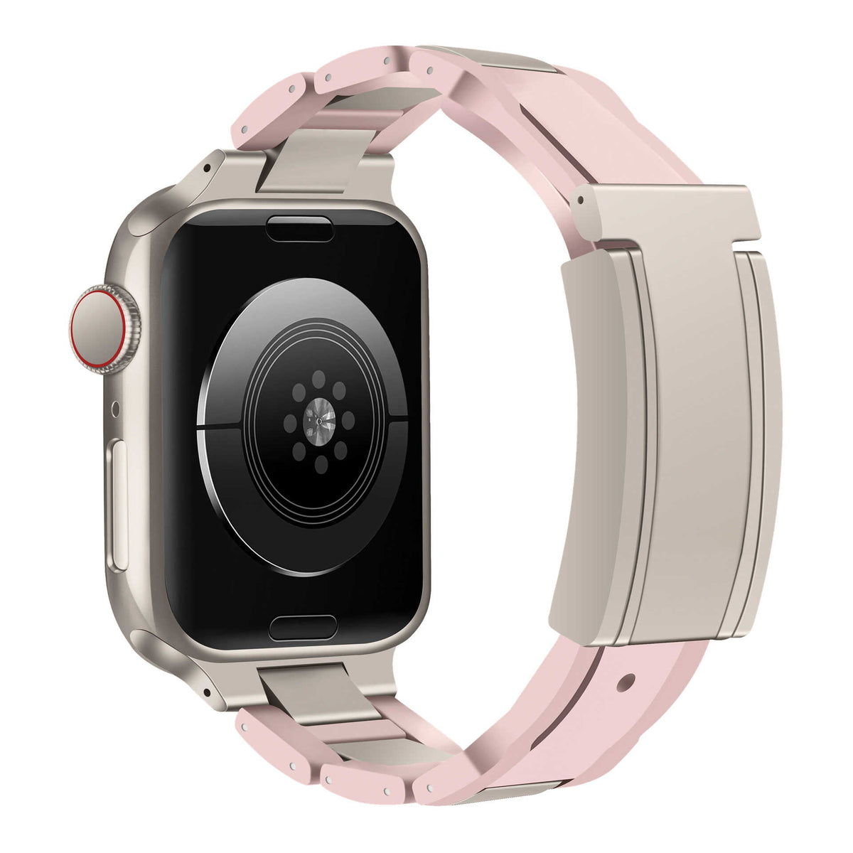 iBandGear T-Lock Magnetic Rubber Band for Apple Watch - Pink Sand-Starlight