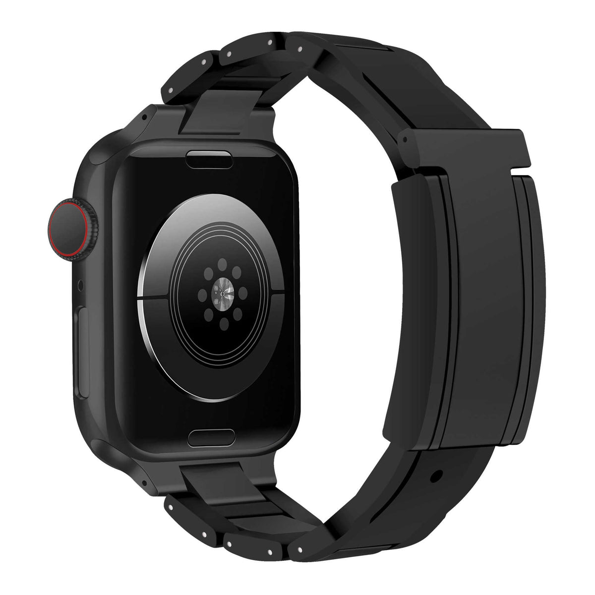 iBandGear T-Lock Magnetic Rubber Band for Apple Watch - Black-Black