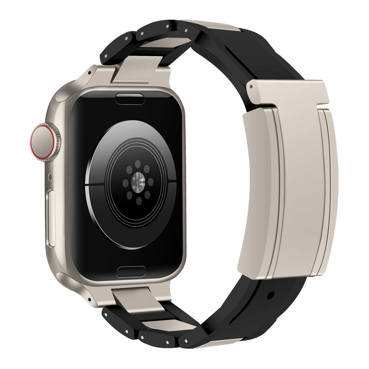 iBandGear T-Lock Magnetic Rubber Band for Apple Watch - Black-Starlight