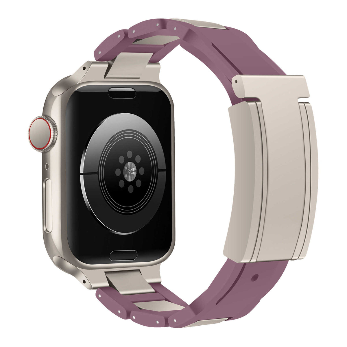 iBandGear T-Lock Magnetic Rubber Band for Apple Watch - Smoky Purple-Starlight