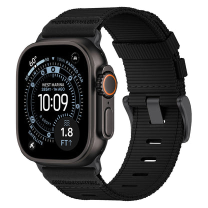 iBandGear Tactical Nylon Band for Apple Watch – Durable Sport Strap - Black - Black