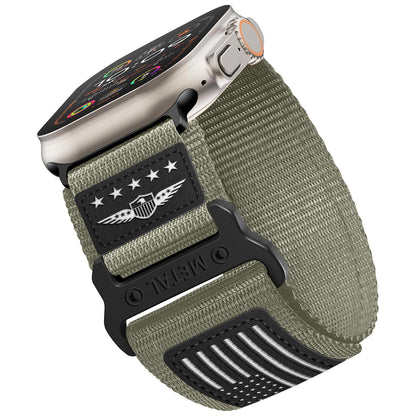 iBandGear Tactical Nylon Band for Apple Watch Ultra – Rugged Outdoor Sport Strap - Gray