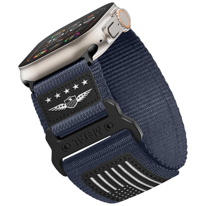 iBandGear Tactical Nylon Band for Apple Watch Ultra – Rugged Outdoor Sport Strap - Blue