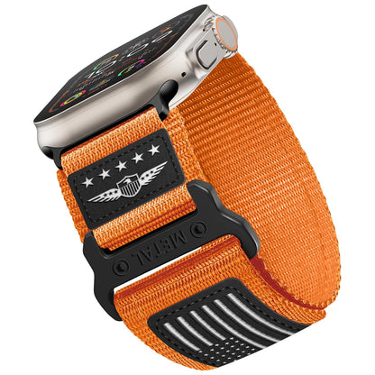 iBandGear Tactical Nylon Band for Apple Watch Ultra – Rugged Outdoor Sport Strap - Orange