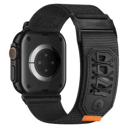 iBandGear Tactical Nylon Loop Band for Apple Watch Rugged Outdoor Strap - Black
