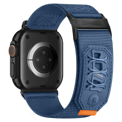 iBandGear Tactical Nylon Loop Band for Apple Watch Rugged Outdoor Strap - Blue