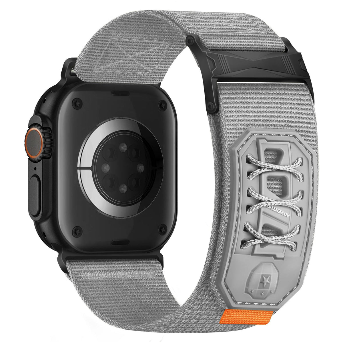 iBandGear Tactical Nylon Loop Band for Apple Watch Rugged Outdoor Strap - Gray