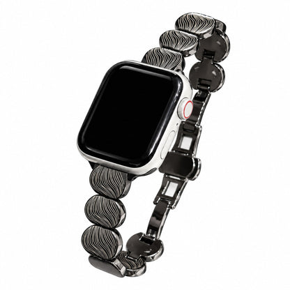 iBandGear Textured Disc Metal Bracelet Band for Apple Watch - Black