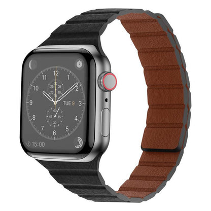 iBandGear Textured Leather Magnetic Band for Apple Watch - Black