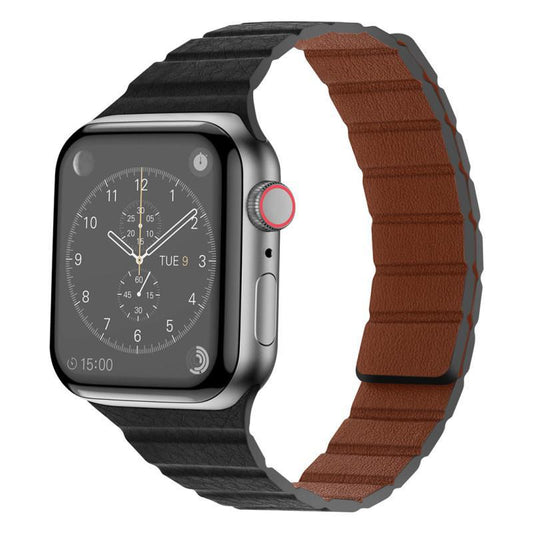 iBandGear Textured Leather Magnetic Band for Apple Watch - Black