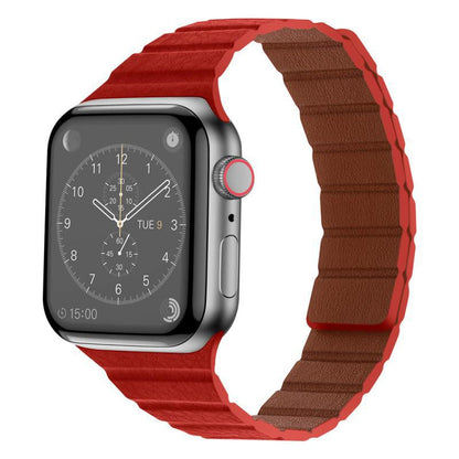 iBandGear Textured Leather Magnetic Band for Apple Watch - Red