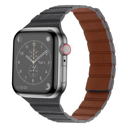 iBandGear Textured Leather Magnetic Band for Apple Watch - Gray