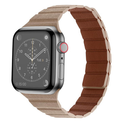iBandGear Textured Leather Magnetic Band for Apple Watch - Khaki