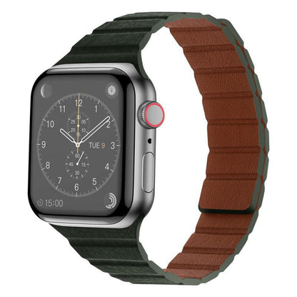 iBandGear Textured Leather Magnetic Band for Apple Watch - Green