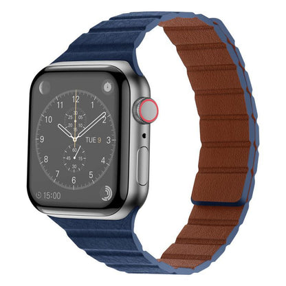 iBandGear Textured Leather Magnetic Band for Apple Watch - Blue