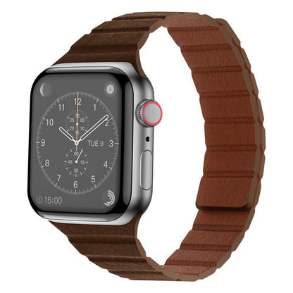 iBandGear Textured Leather Magnetic Band for Apple Watch - Brown