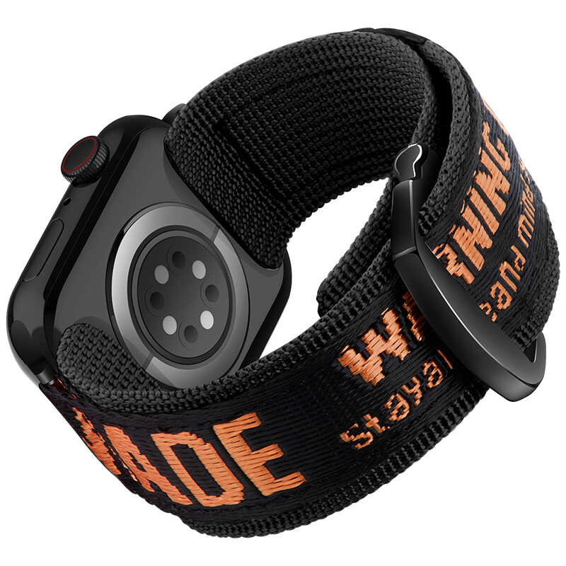 iBandGear Textured Nylon Loop Band for Apple Watch Sport Strap - Orange