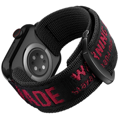 iBandGear Textured Nylon Loop Band for Apple Watch Sport Strap - Red