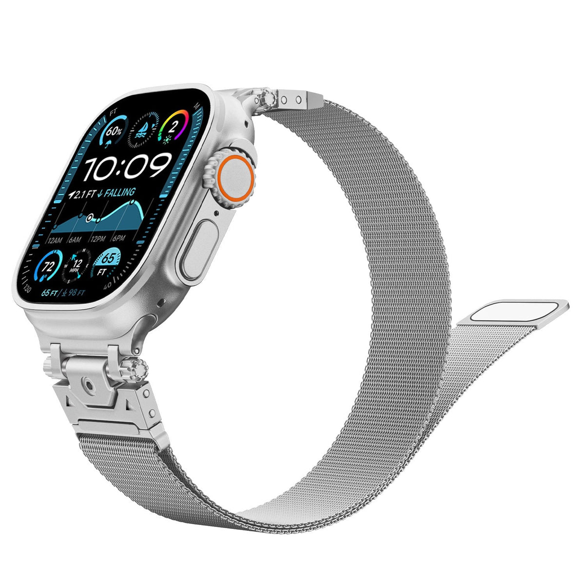 iBandGear Titan Milanese Stainless Steel Band for Apple Watch - Silver