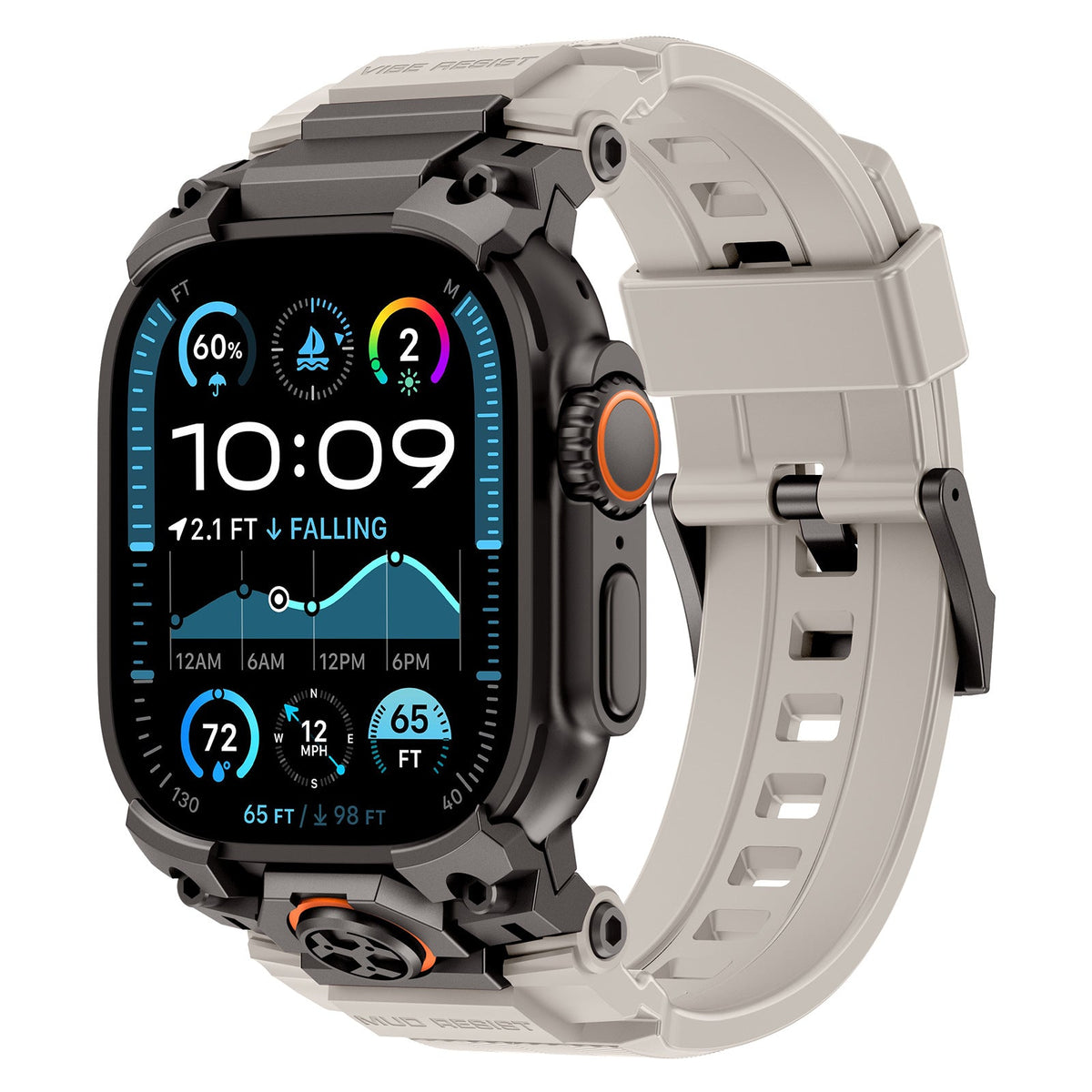 iBandGear TitanGuard Armor Silicone Band for Apple Watch - Black-Starlight
