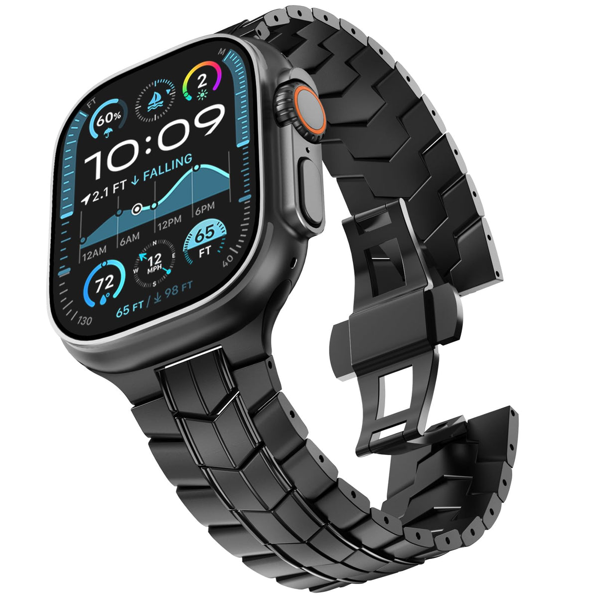 iBandGear Titanium Armor-Link Band for Apple Watch - Black