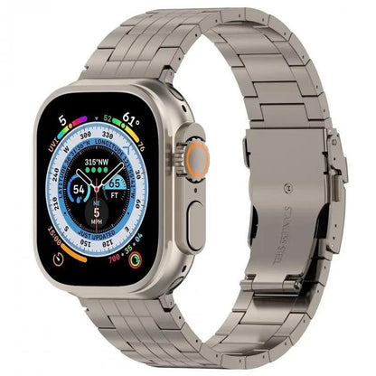 iBandGear Titanium Metal Link Band for Apple Watch with Butterfly Clasp - Titanium