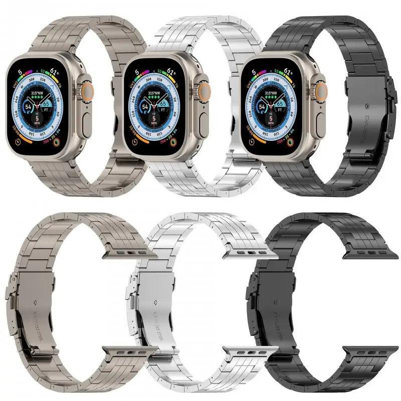 iBandGear Titanium Metal Link Band for Apple Watch with Butterfly Clasp - detail 7