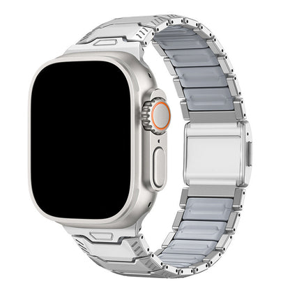 iBandGear Titanium Sport Band for Apple Watch Ultra – Rugged Metal & Silicone Strap - Titanium-Gray