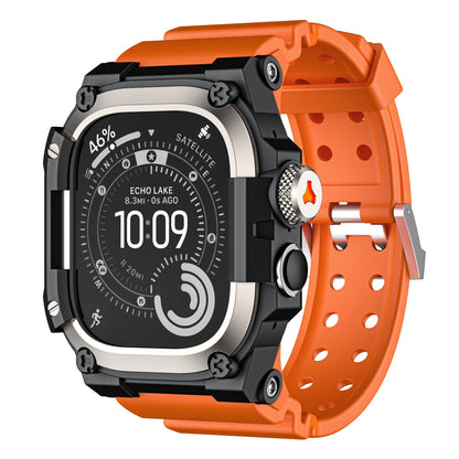 iBandGear Tool-Style Integrated Silicone Band for Apple Watch - Titanium - Orange