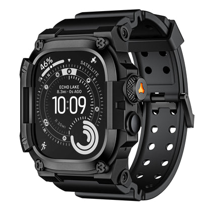iBandGear Tool-Style Integrated Silicone Band for Apple Watch - Black - Black