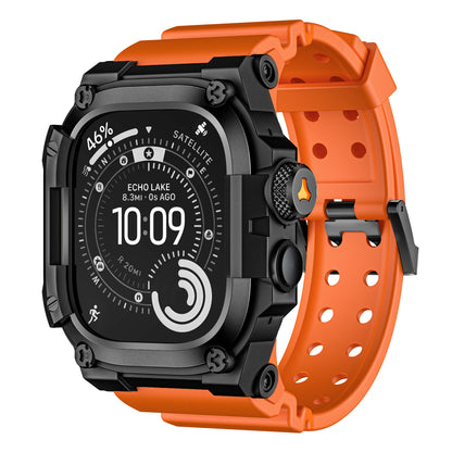 iBandGear Tool-Style Integrated Silicone Band for Apple Watch - Black - Orange