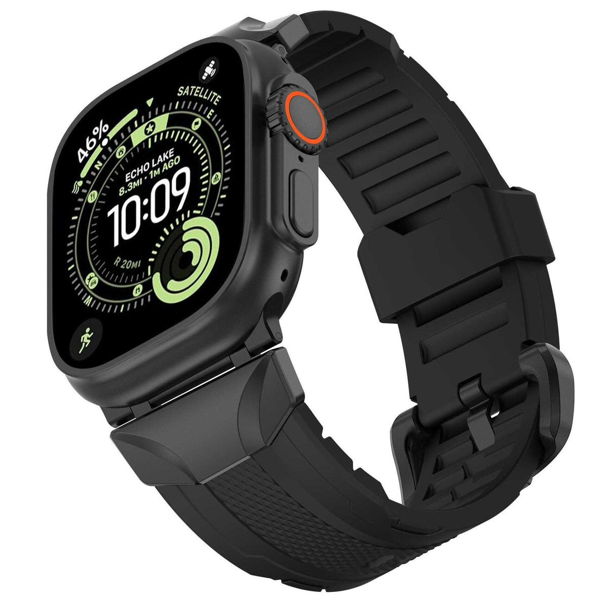 iBandGear TrailArmor Rugged TPU Band for Apple Watch - Black-Black