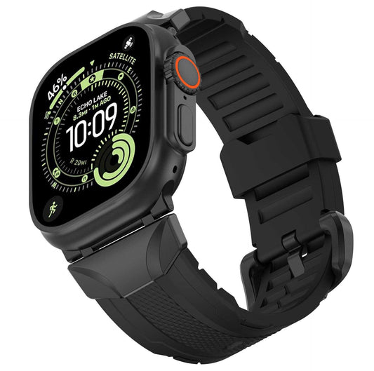 iBandGear TrailArmor Rugged TPU Band for Apple Watch - Black-Black