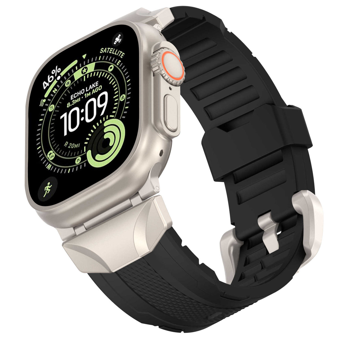 iBandGear TrailArmor Rugged TPU Band for Apple Watch - Titanium-Black