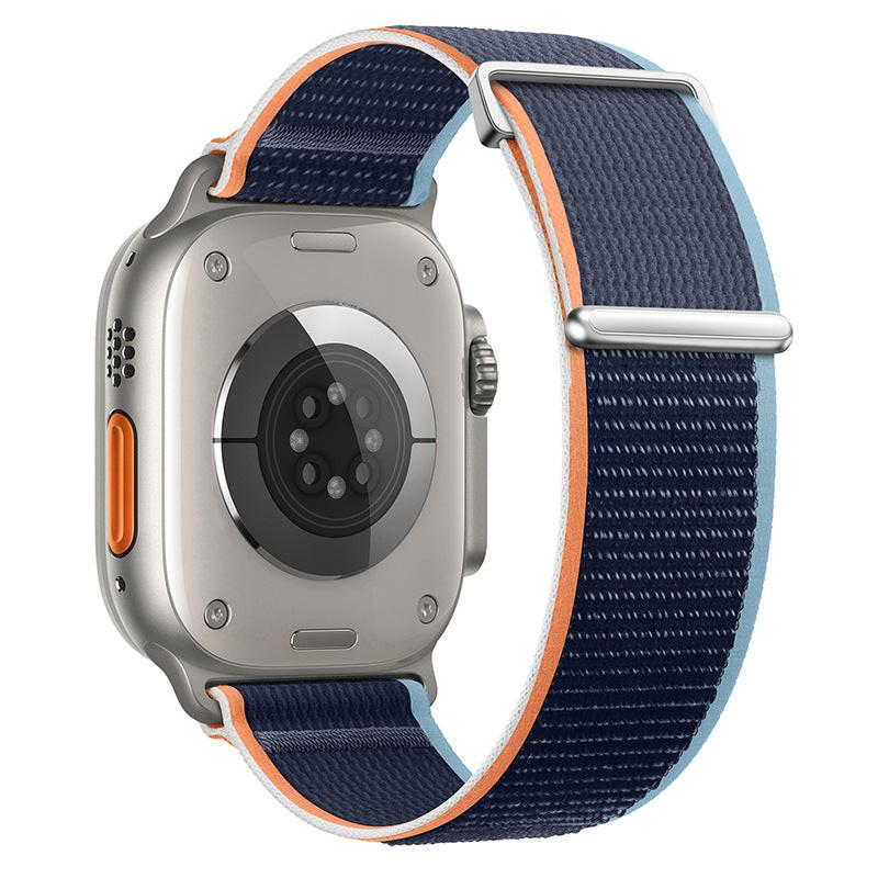 iBandGear Two-Piece Nylon Loop Band for Apple Watch with Metal End - Deep Navy Blue