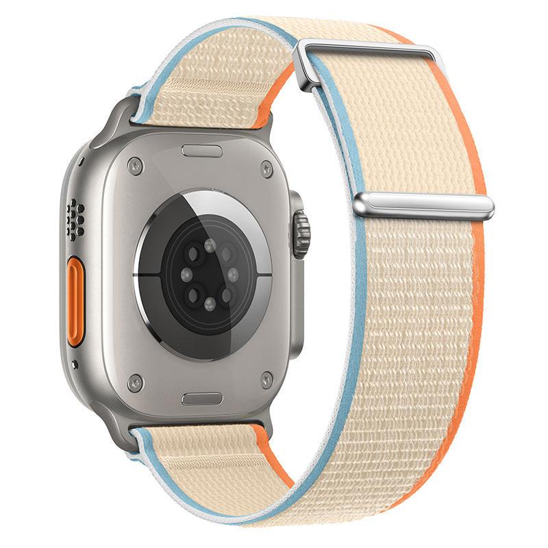 iBandGear Two-Piece Nylon Loop Band for Apple Watch with Metal End - Cream White