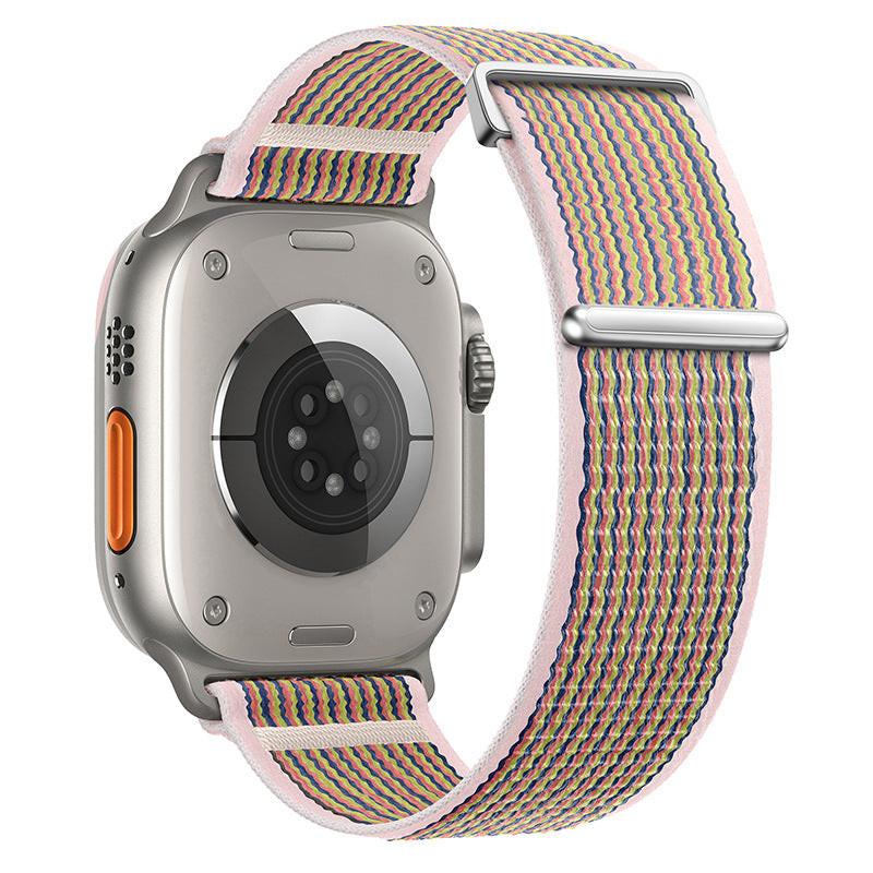 iBandGear Two-Piece Nylon Loop Band for Apple Watch with Metal End - Pink Sand
