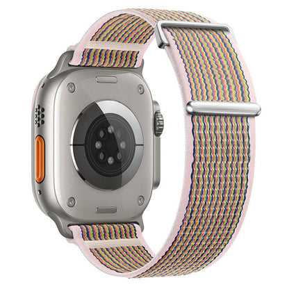 iBandGear Two-Piece Nylon Loop Band for Apple Watch with Metal End - Pink Sand