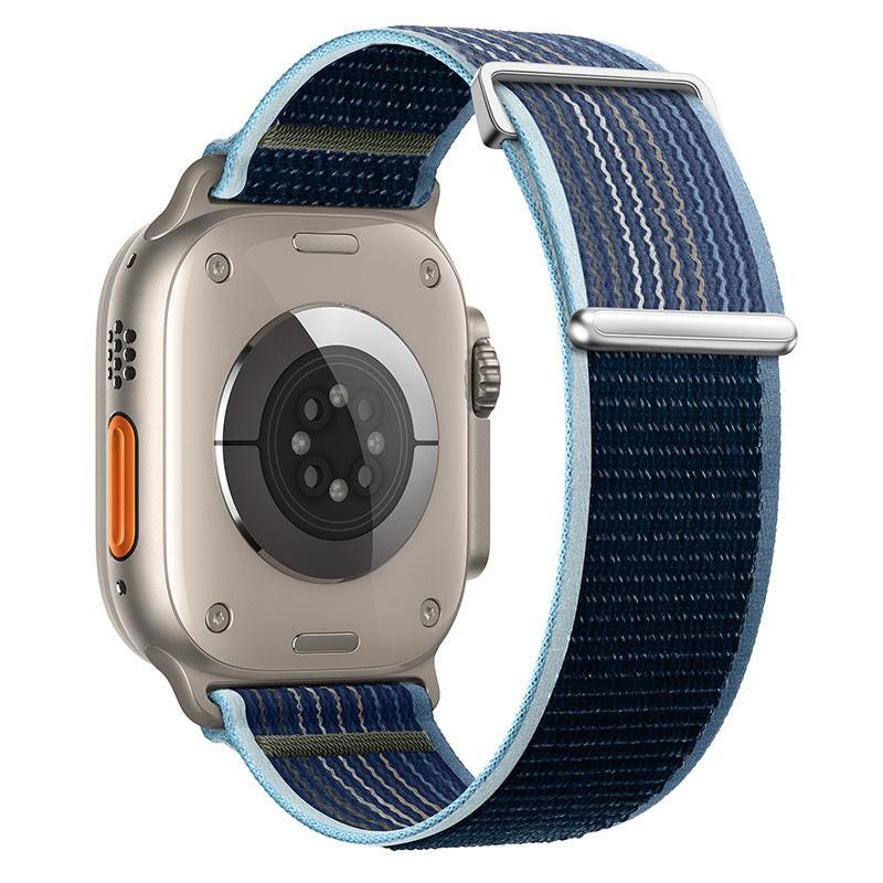 iBandGear Two-Piece Nylon Loop Band for Apple Watch with Metal End - Storm Blue
