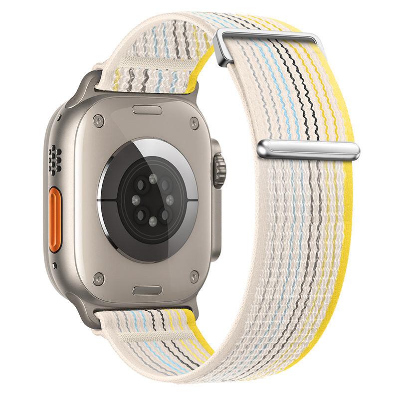 iBandGear Two-Piece Nylon Loop Band for Apple Watch with Metal End - Starlight Rainbow