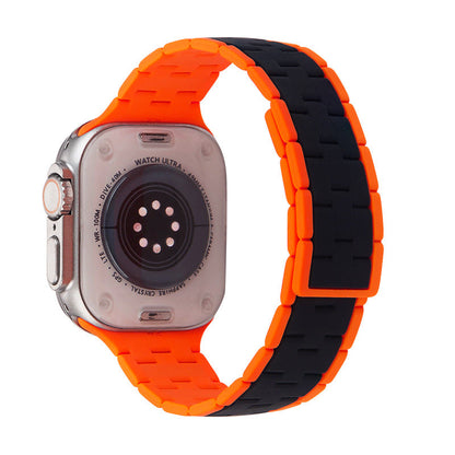 iBandGear Two-Tone Sport Silicone Band for Apple Watch - Black-Orange