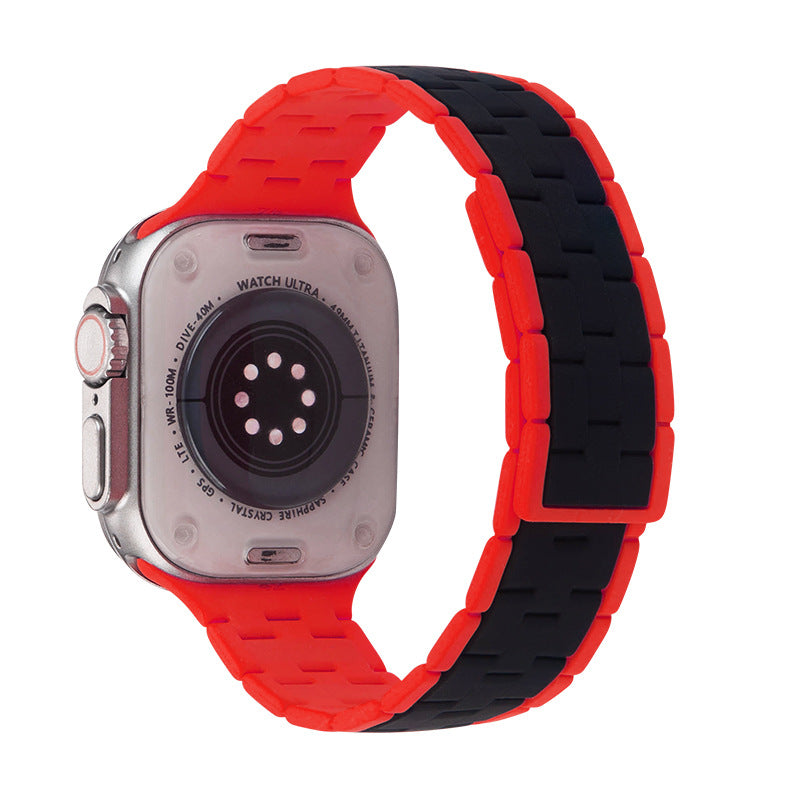 iBandGear Two-Tone Sport Silicone Band for Apple Watch - Black-Red