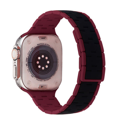 iBandGear Two-Tone Sport Silicone Band for Apple Watch - Black-Burgundy