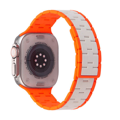 iBandGear Two-Tone Sport Silicone Band for Apple Watch - Starlight-Orange