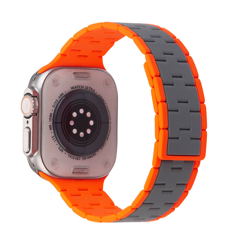 iBandGear Two-Tone Sport Silicone Band for Apple Watch - Gray-Orange