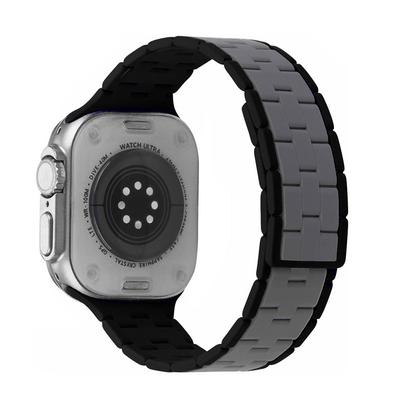 iBandGear Two-Tone Sport Silicone Band for Apple Watch - Gray-Black