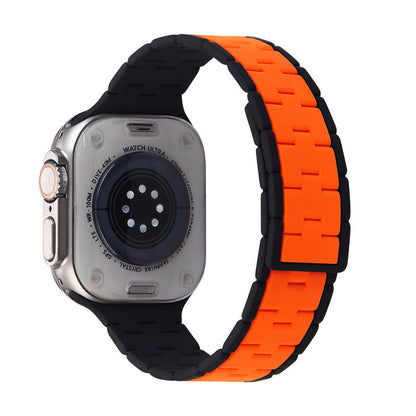 iBandGear Two-Tone Sport Silicone Band for Apple Watch - Orange-Black