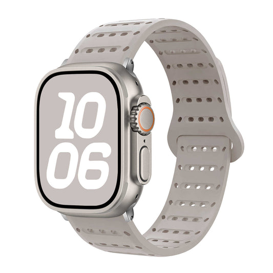 iBandGear VentFlow Magnetic Silicone Band for Apple Watch - Breathable Sport Strap - Starlight