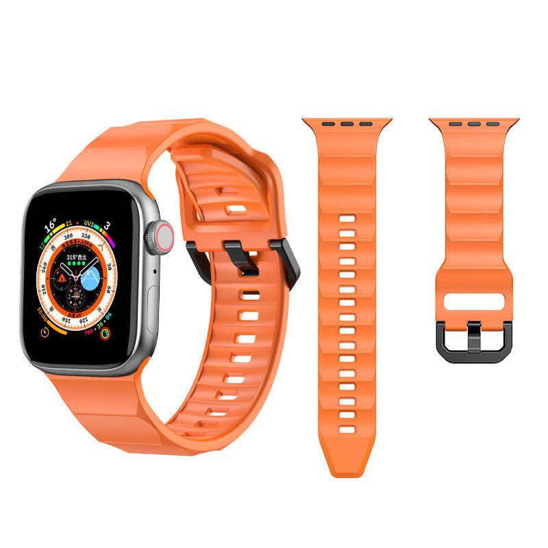 iBandGear Wave Fluoro Rubber Band for Apple Watch - Orange