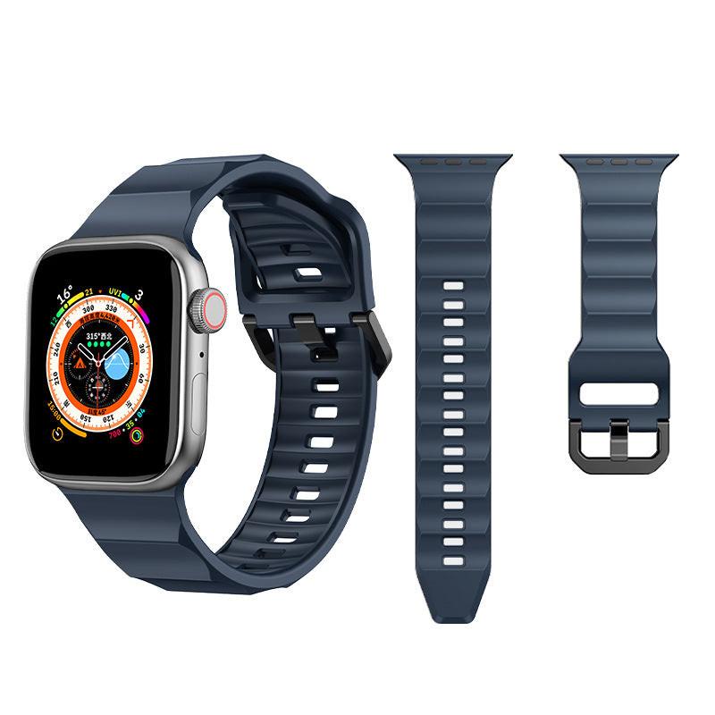 iBandGear Wave Fluoro Rubber Band for Apple Watch - Midnight Blue